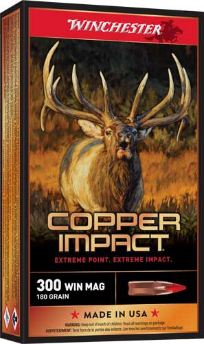 Winchester Copper Impact Copper Extreme Point Lead-Free 180 Grain .300 Winchester Mag 2950 fps