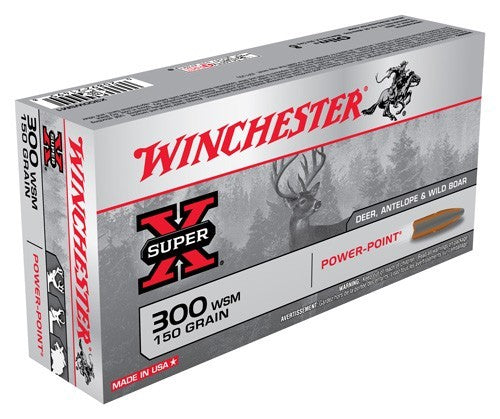 Winchester Super X .300 WSM 150 grain Power-Point ammunition