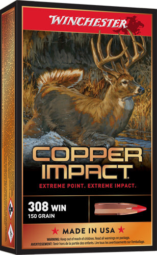 Winchester Copper Impact Copper Extreme Point Lead-Free 150 Grain .308 Win / 7.62x51mm 2810 fps