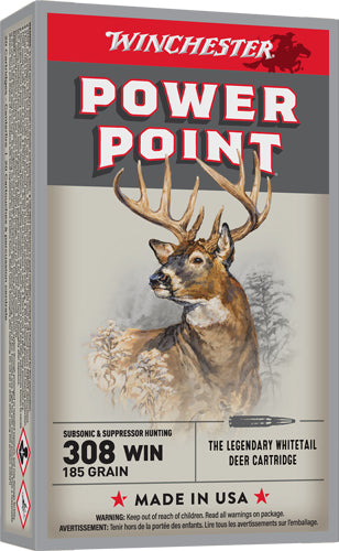 Winchester Super X .308 Win / 7.62x51mm 185 grain Power-Point Subsonic ammunition