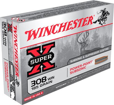 Winchester Super X .308 Win / 7.62x51mm 185 grain Power-Point Subsonic ammunition