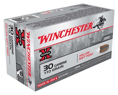 Winchester Super X .30 Carbine 110 grain Hollow Soft Point ammunition