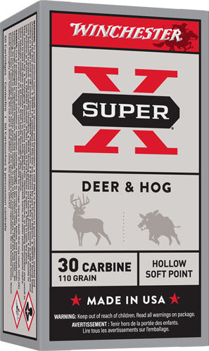 Winchester Super X .30 Carbine 110 grain Hollow Soft Point ammunition