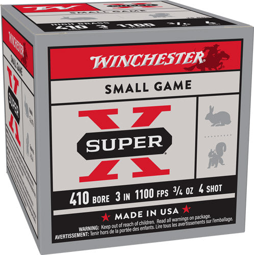 Winchester Super X HIGH BRASS Heavy Game Load Shotgun Ammo .410 Bore 3 in 3/4 oz #4