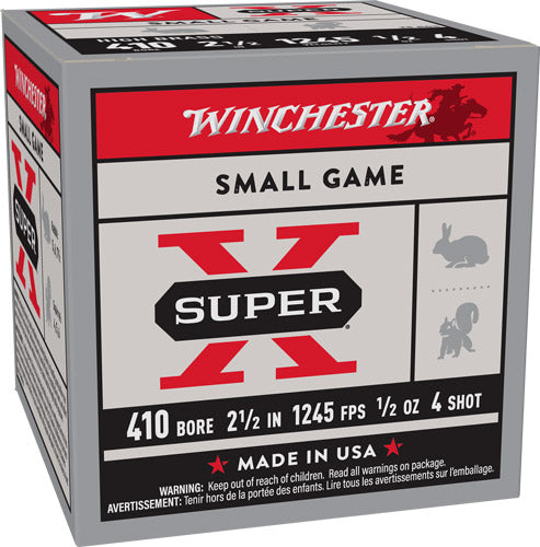 Winchester Super X HIGH BRASS Heavy Game Load Shotgun Ammo .410 Bore 2.5 in 1/2 oz #4