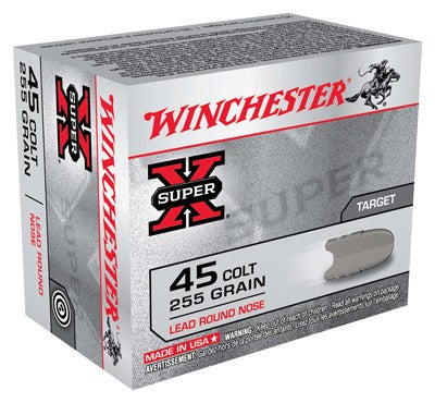 Winchester Super X Lead Round Nose 255 Grain .45 Long Colt 860 fps