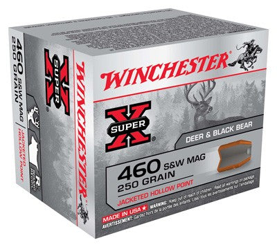 Winchester Super X .460 S&W Mag 250 grain Jacketed Hollow Point ammunition