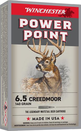 Winchester Power-Point 6.5mm Creedmoor 140 grain Jacketed Soft Point ammunition
