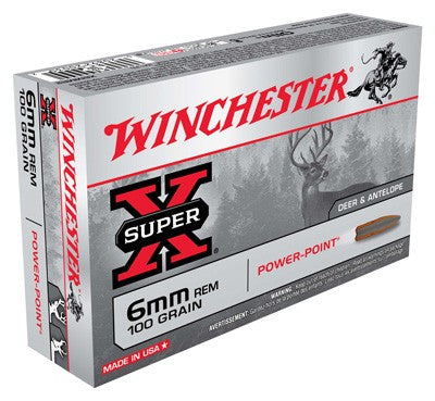 Winchester Super-X 6mm Remington 100 grain Power-Point ammunition