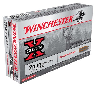 Winchester Super X 7mm Remington Mag 175 grain Power-Point ammunition