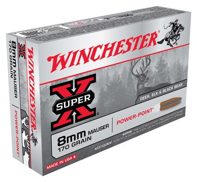 Winchester Super-X Power-Point 8mm Mauser 170 grain Pointed Soft Point ammunition