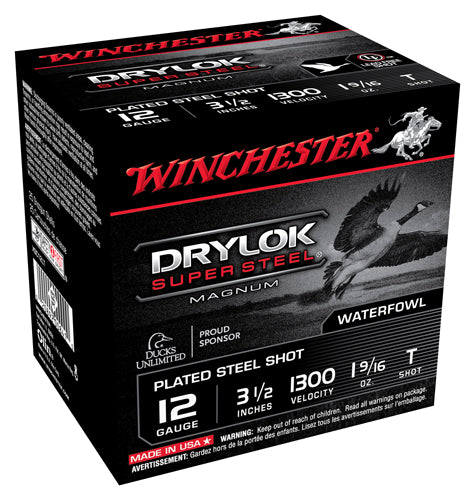 Winchester Drylok Super Steel Magnum Shotgun Ammo 12 Gauge 3.5 in 1-9/16 oz T