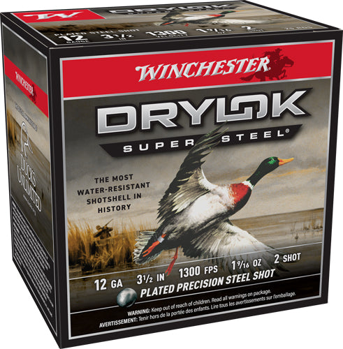 Winchester XSM12L2 Drylok Super Steel Magnum 12 Gauge 3-1/2 1-9/16oz #2 1300 fps
