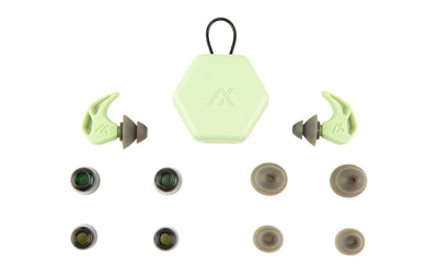 AXIL Slate Green X20 Earplugs Silicone and Foam Tips Pocket Carry Case X20-GREEN