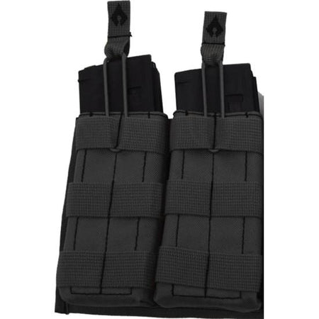 Advance Warrior Solutions Open Top MOLLE Double Mag Carrier Pouch Black