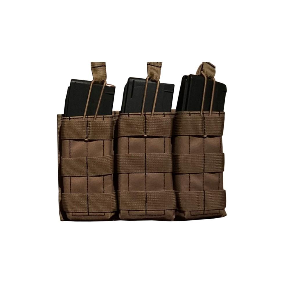Tactical Open-Top Triple Magazine Pouch by Advance Warrior Solutions, Tan