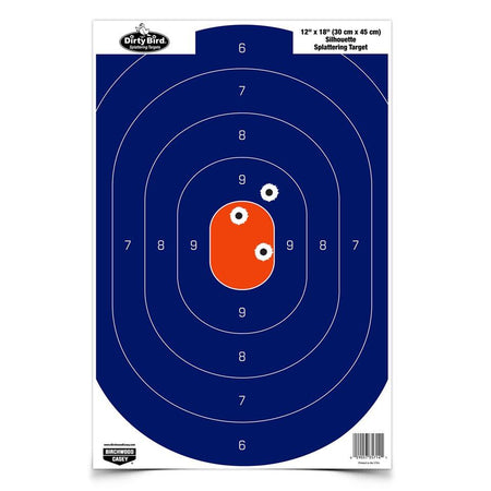 Birchwood Casey Dirty Bird Silhouette Shooting Target 12"x18" Blue/Orange Pack of 50