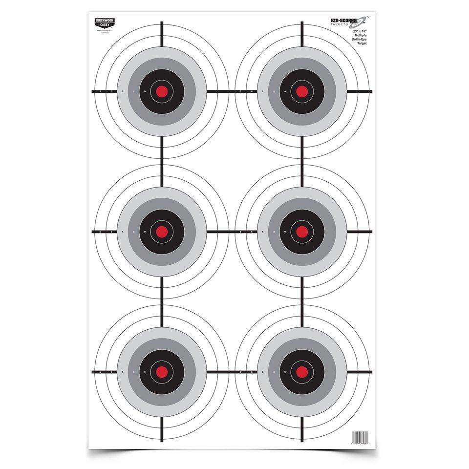 Birchwood Casey Multiple Bull's-Eye Eze-Scorer Paper Targets 23"x35" - 5 Pk