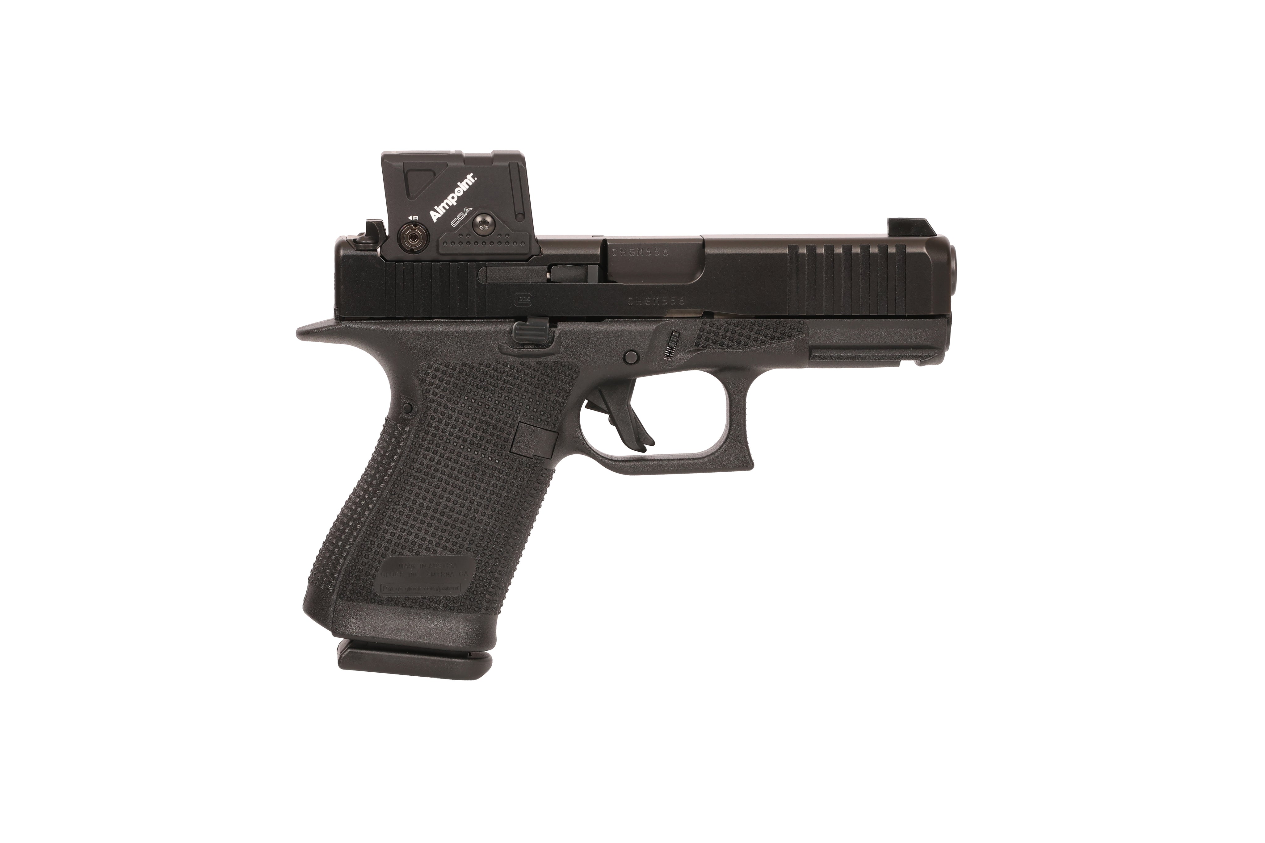 Glock P61950B03DC8A3 G19 Gen6 w/Aimpoint 9mm Luger 15+1 4.02" Black GMB Barrel, Black Steel Serrated w/Optic Slide, Black Polymer Frame w/Accessory Rail, Interchangeable Backstrap Grip, Aimpoint COA 3