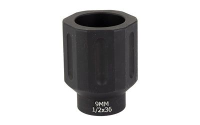 Battle Arms Development HEX FLASHCAN 9MM, Anodized Black, 1/2x36 Threaded Blast Diverter