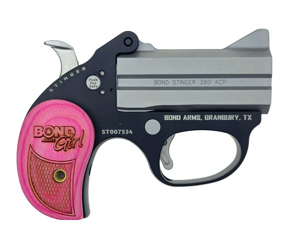 STINGER GIRL 380ACP SS 3" FS TRIGGER GUARD | PINK GRIPS