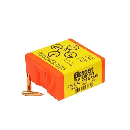 Berger VLD Hunter .270 Cal .277" 140gr Match Grade Bullets 100/box