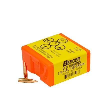 Berger Match Grade VLD Hunter Bullets .270 Cal .277" 150 gr 100/box