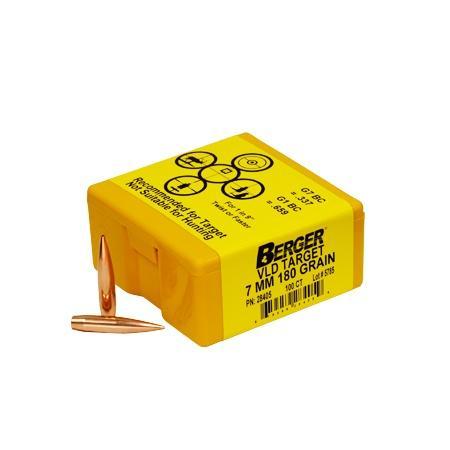 Berger Match Grade Target Bullets 7mm .284" 180gr VLD Target 100/box