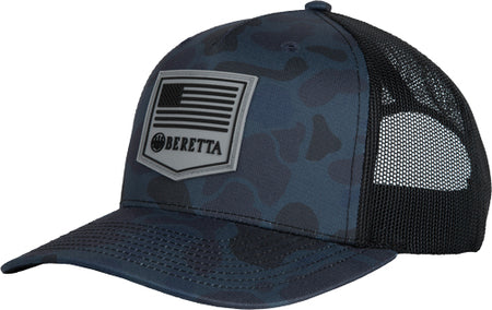 Beretta Cap PM Trucker R112 Blue Duck Camo Rubber Patch
