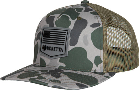 Beretta Cap PM Trucker R112 Green Duck Camo Rubber Patch