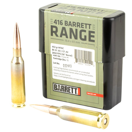 Barrett Firearms Range .416 Barrett 450 grain MTAC ammunition
