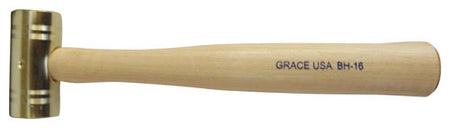Grace USA Brass Hammer 16 oz CDA 360 Brass Head Hickory Handle