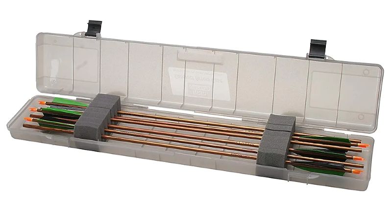 MTM Compact Archery Arrow Case Holds 18 Arrows Clear Smoke Finish