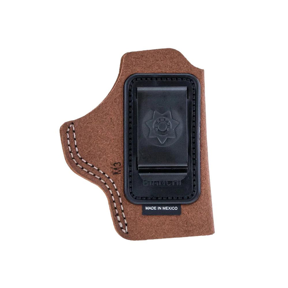 Bianchi Model 6 IWB Leather Holster for Smith and Wesson 15 4in Brown Suede RH