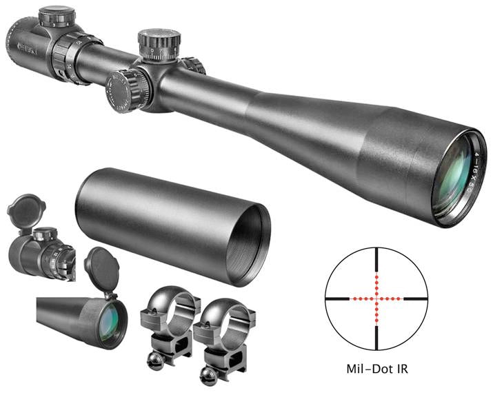 Barska SWAT IR 6-24x44 Illuminated Mil-Dot 30mm Matte Rifle Scope