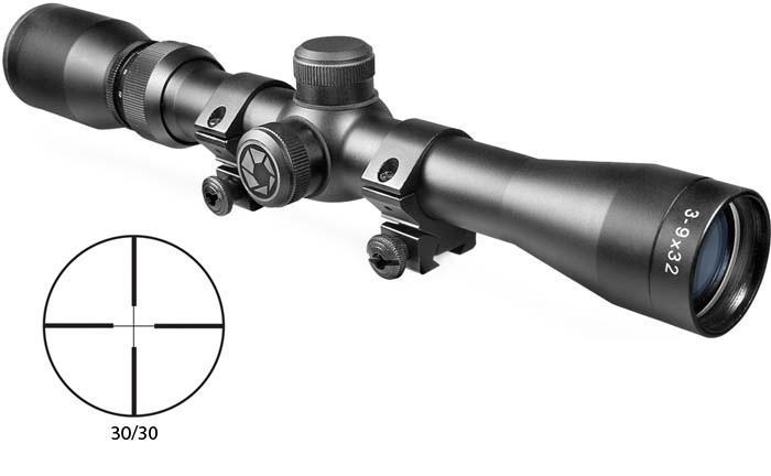 Barska Plinker-22 3-9x32mm Scope with 3/8" Dovetail Rings 30/30 Reticle Matte Black Finish