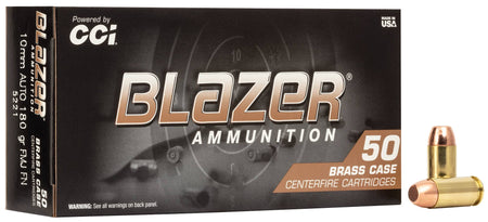 CCI 5221 Blazer Brass 10mm Auto 180 gr Full Metal Jacket (FMJ)