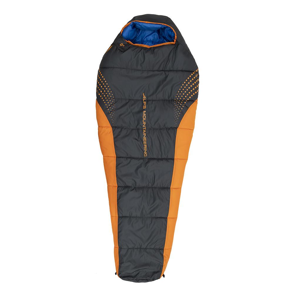 Alps Mountaineering Blaze 0° Mummy Sleeping Bag Regular Size Charcoal Orange 32x80