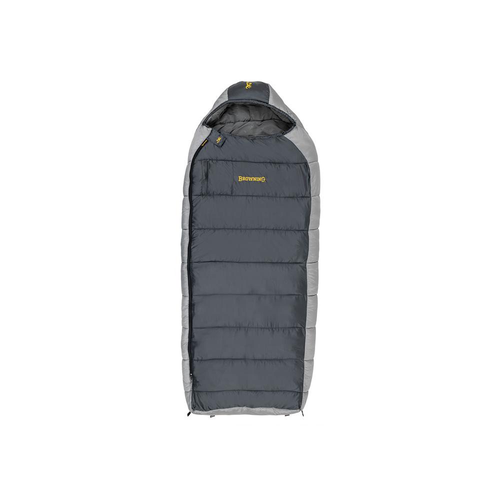 Browning McKinley 0°F TechLoft Oversized Hooded Rectangle Sleeping Bag 36x90" Grey