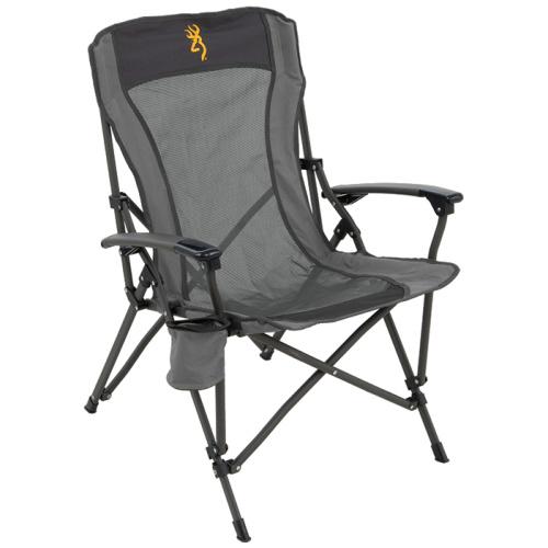Browning Fireside Gold Buckmark Chair Charcoal Grey Powder-Coated Steel Frame
