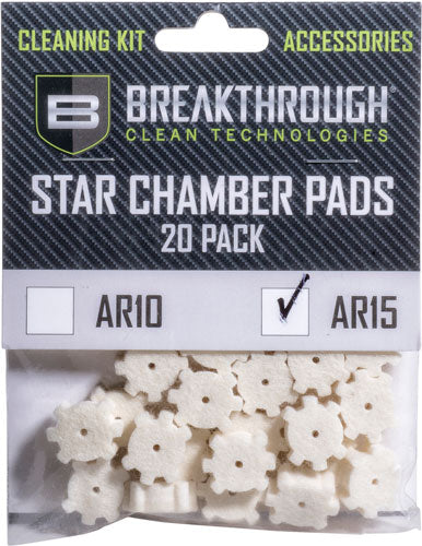 Breakthrough Clean AR-15 Star Chamber Pad 20PK w/ 8-32 Adapter