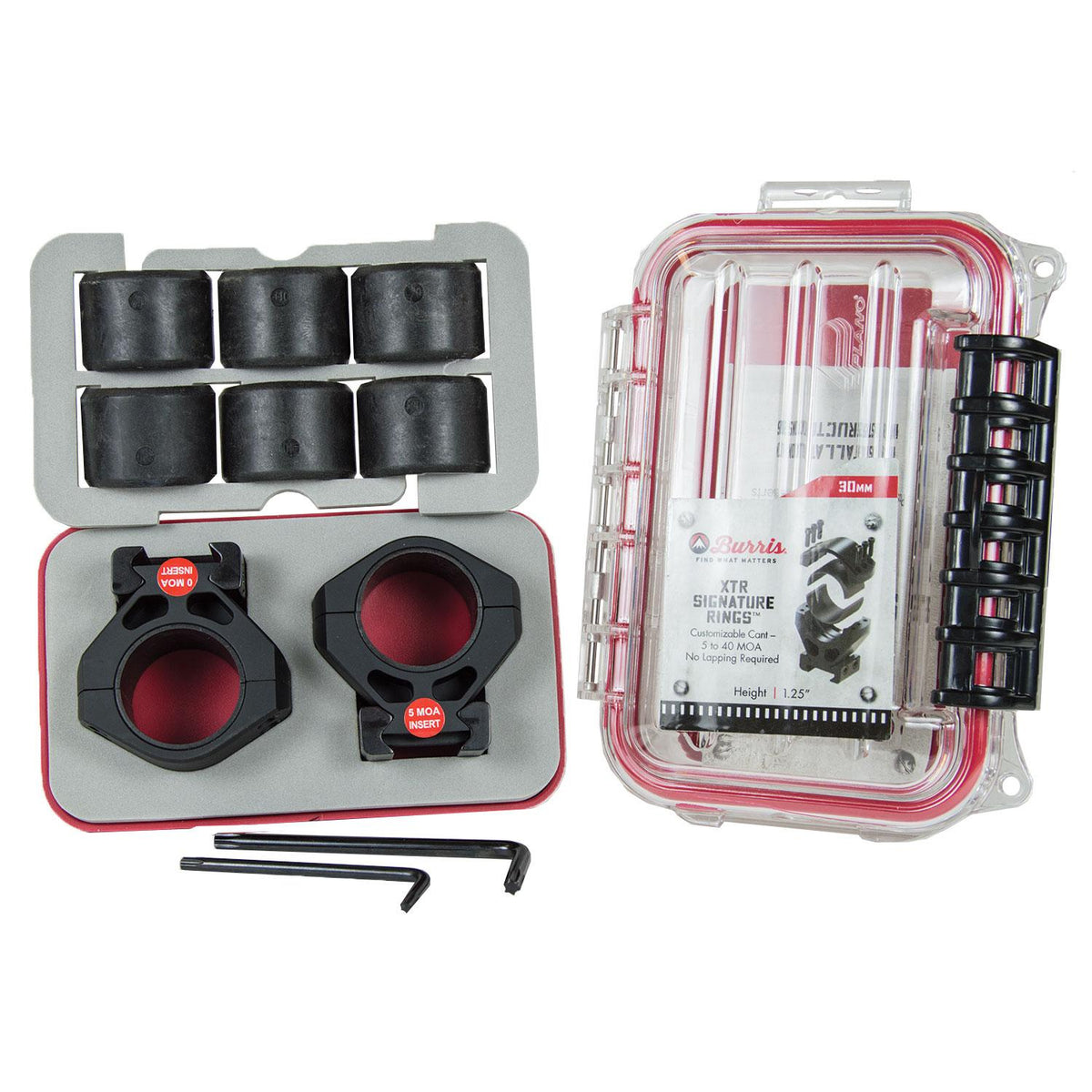 Burris XTR Signature Scope Ring Set Pos-Align Offset Inserts 30mm 1.25 inch Matte