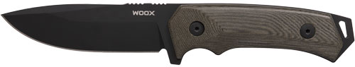 WOOX Rock 62 4.25" Fixed Blade Knife with Black Micarta Handle