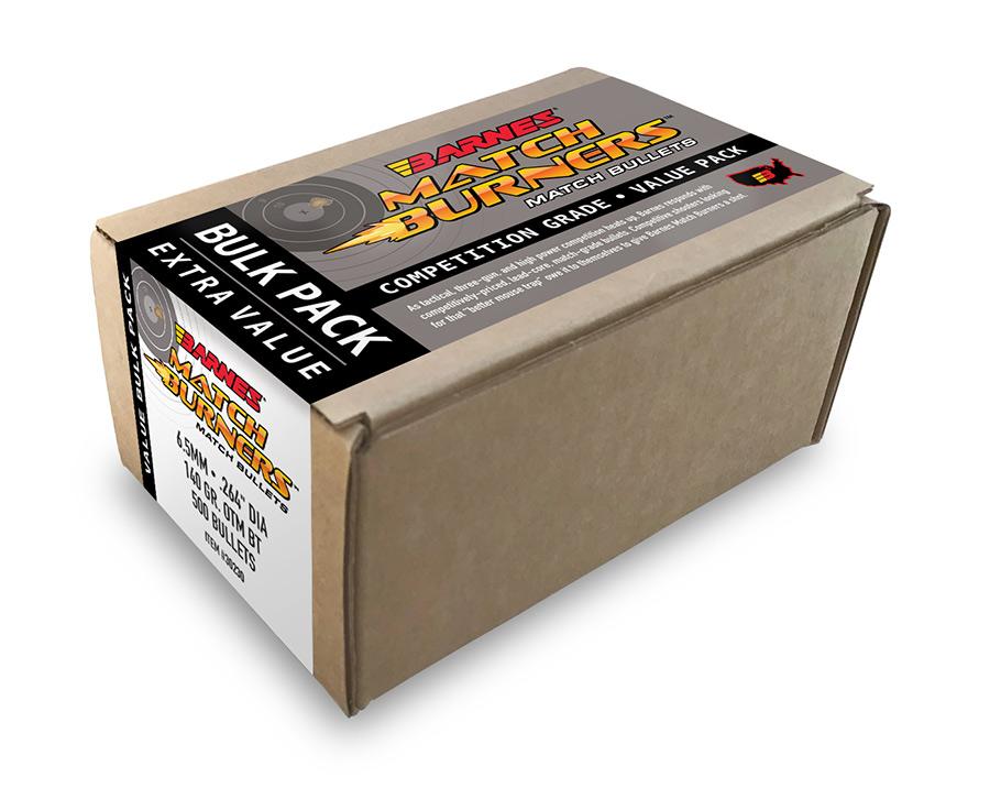 Barnes Match Burners Rifle Bullets 6mm .243" 105 gr Boat Tail Match 500/Box
