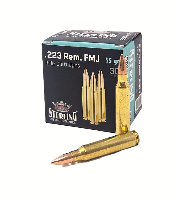 Sterling 223 Remington 55 Grain Full Metal Jacket(FMJ) New Brass