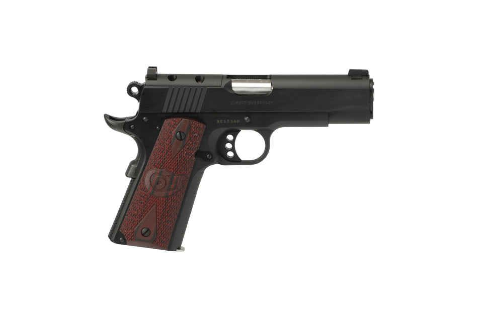Colt Mfg O4940XE-OR Commander Combat 45 ACP 8+1 4.25" Stainless Barrel, Matte Black Carbon Steel Optic Ready/Serrated Slide, Matte Black Anodized Steel Frame w/Beavertail, Black Cherry G10 Grip, Ambid