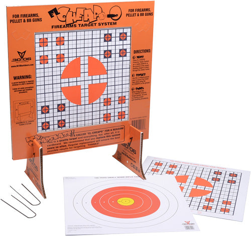 30-06 Outdoors El Cheapo Paper Sight-In Target Set with Stand 40 Pack