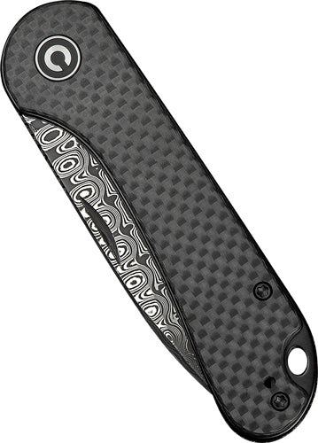 CIVIVI Elementum Slip Joint 2.9" Carbon Fiber Handle Damascus Steel Blade Knife