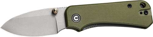 CIVIVI Baby Banter 2.34" Gray Stonewash Blade Green G10 Linerlock Knife