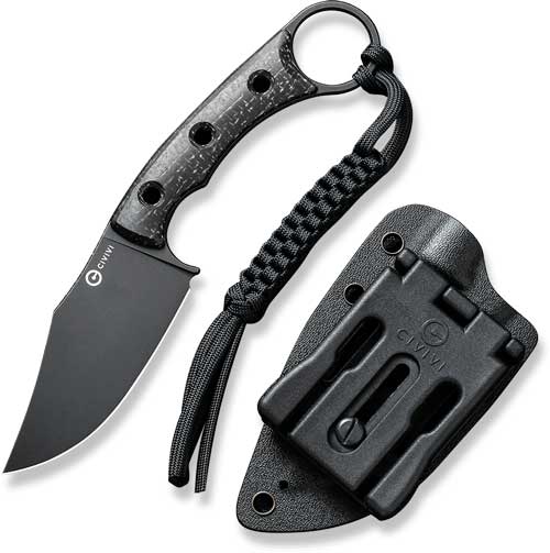 CIVIVI Midwatch 3.39" Black Burlap Micarta Handle Stonewash Finish Folding Knife